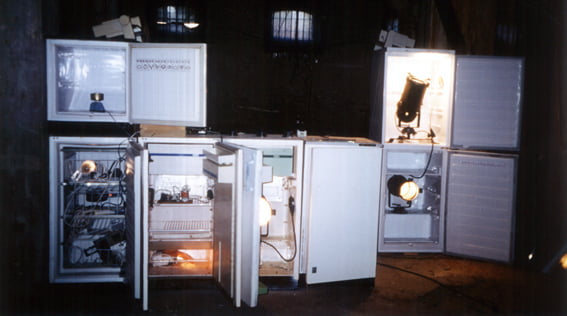 A composition for eight refrigerators